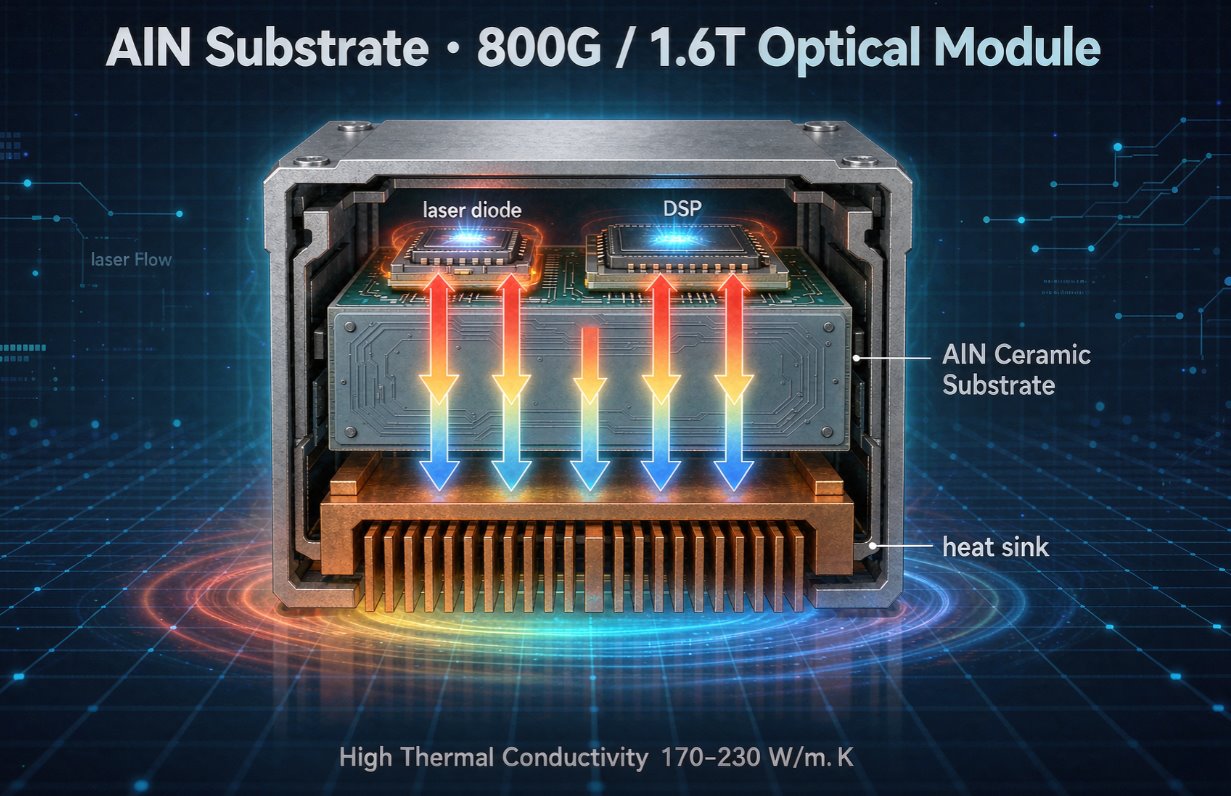 AlN HTCC-Gehäuse und Kühlkörper für optische Module